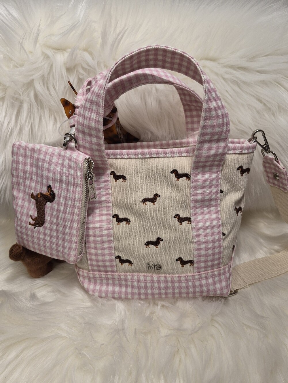 Madden Girl mini dachshund tote bag